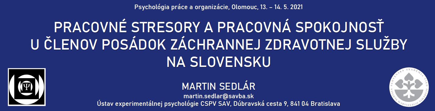 CSPV SAV viditeľné na medzinárodnej konferencii „Psychologie práce a organizace 2021“